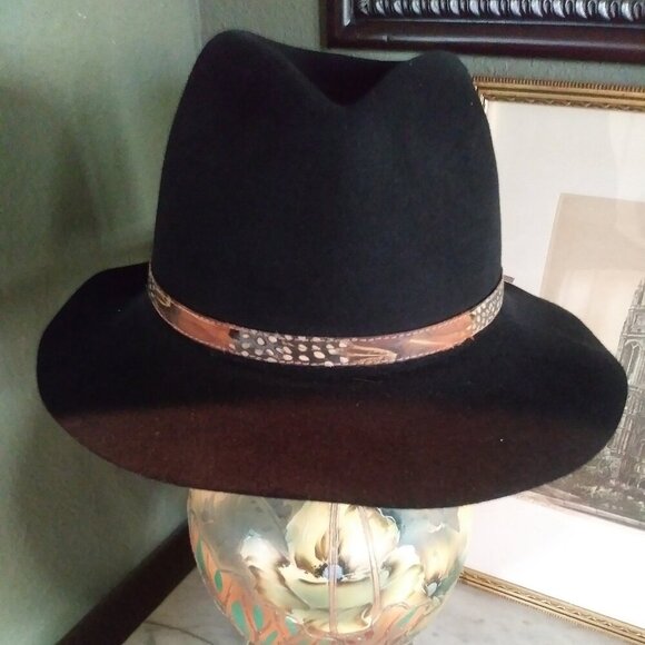 Bailey's Jackson Fur Felt Black Western/Cowboy Hat | Vintage 1990s | Size 6 5/8 - Picture 6 of 16